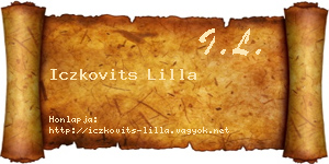 Iczkovits Lilla névjegykártya
