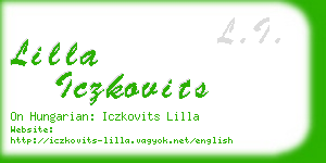 lilla iczkovits business card